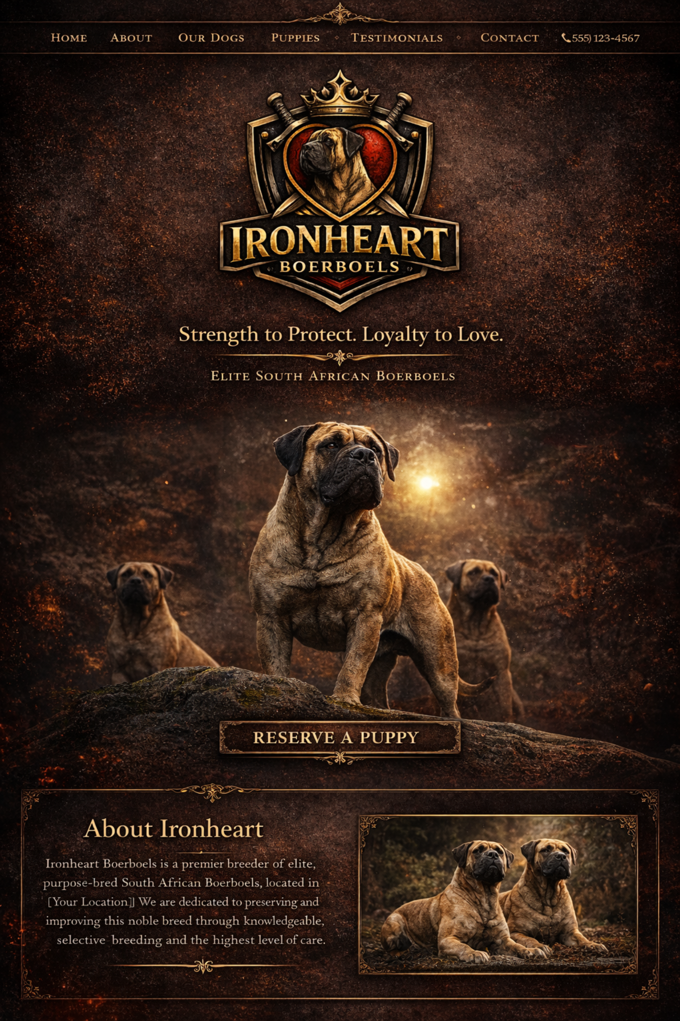 Original Ironheart Boerboels homepage mockup